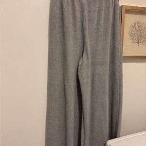Ett:wa by Anthropolgie Silver Metallic Wide Leg Pull On‎ Pants Petite Size MP
